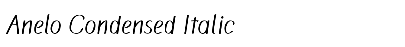 Anelo Condensed Italic